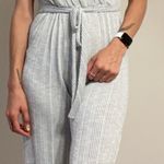 Caution to the Wind Gray / White Striped Jumpsuit Photo 0