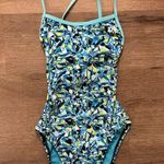 Tyr. Geometric Teal One Piece Suit Photo 0