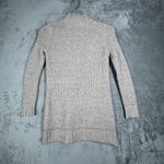 Banana Republic ‎ Sweater Womens S Tan Chunky Knit Mock Neck Zip Hem Cozy Neutral Photo 2