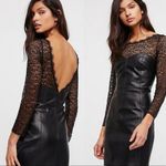 Free People Colleen Faux Leather Mini Dress in Black with Lace Photo 13