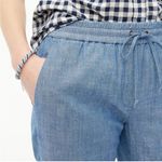J.Crew NWT  Chambray Drawstring Cotton Pants Medium Echo Blue Wash Photo 3