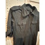 New York & Company Gray‎ Denim Shirt Dress Size 14 Short Sleeve Casual Career Gray Photo 1