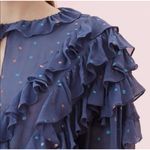 Rebecca Taylor Women’s Silk Glitter Gem Chiffon Ruffle Polka Dot Top Photo 1