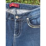 One 5 One Jeans Sz 4 Bootcut Dark Wash Embellished Pockets Denim Low Rise Y2K Photo 2