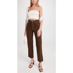 Reformation  • Cowboy Straight Chocolate Wash Jeans with White Stitching Photo 8