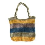 Handmade Crochet Tote Bag | Boho Striped Market Beach Bag Photo 1
