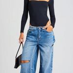 SER.O.YA Odessa Cut Out Open Bodysuit Black Womens Size Medium Photo 2