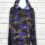 Athleta Mantra Print Blue Camouflage Pinnacle Hoodie Size XL Photo 2