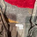 American Eagle Olive Green Plaid Ruffle Loose Tank Top  Size Small Photo 1