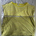Gap Women's Cap Sleeve Medium Basic T Shirt Yellow White Grey Stripes. Photo 2