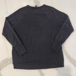 Athleta Coaster Luxe Recover Crewneck Sweatshirt Women's Small Petite Black Cozy Photo 6