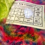 UGG  Multicolor Fluffy Slippers with Lime Strap Photo 2