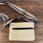Think Royln Dune Saddle Raffia Bum Bag Striped Adjustable Strap Tan Photo 2