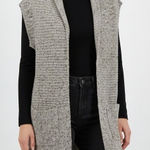 Brochu Walker  100% Cashmere Noah Wrap Open Cardigan Vest SM Earthen Tweed Gray Photo 0