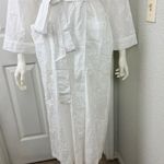 Charter Club  100% X Small White Romantic Flora Embroidered Robe Cottagecore Photo 5