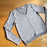cupio Crisscross X V-neck Lightweight Soft Sweater, Gray Heather, Size S Photo 0