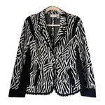 Chico's S3  Zebra Print Blazer Jacket Career Office Casual Black White Size‎ 1 Photo 0