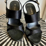 Prada Black Satin Strappy Slingback Heels Size 39 (US 9) Photo 0