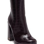 Rachel Zoe NEW Maya Platform Bootie Crocodile Embossed In Deep Mahagony Photo 1