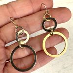 Chico's Chico’s gold tone Rudy circle drop earrings Photo 1