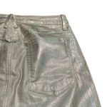 Good American  Good Skirt Coated Silver Metallic Mini Length Size 4 Women's Photo 9