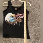 Vintage 90s American Forever Wild Biker Harley Eagle Lace Trimmed Tank Black Size M Photo 5