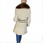VINTAGE CIRCA 1980'S J. MARCO BEIGE & BROWN WOOL & FOX FUR COLLAR COAT (S) Photo 6