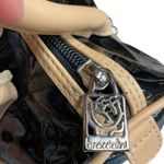 Braccialini Women's Glossy Classic Top Handle Handbag Black Beige One Size Photo 6