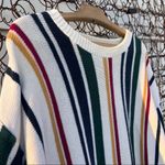 Vintage Hampton Bay primary color stripe cotton knit sweater Red Size M Photo 1