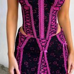 Generation Outcast Clothing Outcast garnet pink and black corset and mini skirt set Photo 0