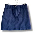 Boden Size 10 Navy Blue Cotton Cargo Mini Skirt Pockets Photo 0