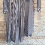 Max Mara weekend Dress striped cotton 4 stand up collar blue white belted pockets Photo 7