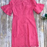 Trina Turk Praise Eyelet Ruffle Sheath Dress Cosmo Pink Photo 3