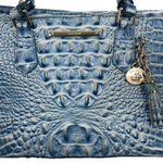 Brahmin Mini Asher Tote Satchel Bag Melbourne Cerulean Blue Croc Embossed Photo 5