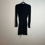 Calvin Klein  black long sleeve henley shift dress Photo 4