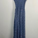 Natural Life Layla Wide Leg Smocked Jumpsuit Blue Floral Size M Photo 1