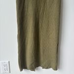 Green Halter Neck Midi Dress Ribbed Knit Low Back Bodycon Fitted Stretchy Party Photo 2