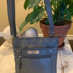 Gray Vinyl Cross Body Purse Gray Photo 0