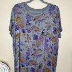 Torrid NTM:  Gray with Multicolored Floral Print Short Sleeved T Shirt Sz 2 Photo 0