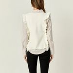 English Factory  ivory open side ribbed sweater vest size small cottage peasant Photo 2