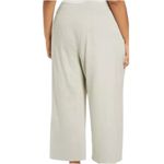 Vince  Wide Leg Linen Blend Cropped High Waist Pants Light Dove Size 22 NEW Photo 1