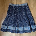 Coldwater Creek Blue midi length skirt ~ embroidery boho bohemian artsy ~ size L Photo 3