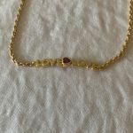 Kate Spade : Gold Tone “Love Love” Bracelet- Red Heart Accent- Pink Dust Bag Photo 2