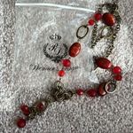 Premier Designs NWOT  Brushed gold and reds statement necklace Photo 0