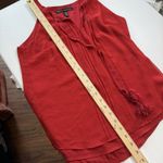 White House | Black Market WHBM Tank Top Women XSmall Boho Summer Festival Tassel Tie Resort Vacation Red Photo 7