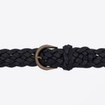 Saint Laurent Braided Leather Belt Black Size 85 CM Photo 0