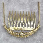None Gold Rhinestone Crown Tiara Clip Hair Bridal Accessories Fashion Jewlery JB2-9 Photo 2