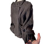 Free People Jayde Safari Jacket Black Long Sleeve Linen Women's Size Small Photo 6