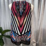Black Rainn SLEEVELESS BLOUSE-BLACK W/ MULTICOLOR  WOMEN'S MEDIUM Photo 2