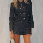 Sandro  DARK GRAY STRETCHY COTTON DOUBLE BREAST JACKET M Photo 0